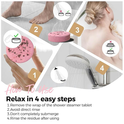 Shower Steamers Aromatherapy Birthday Gifts for Women - SWCANDY 8 Pcs Stocking Stuffers Gifts for Adults Mom Men Teen Self Care with Natural Essential Oils Relaxation Home SPA Christmas Strawberry