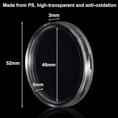 FRIMOONY 46mm Coin Capsules, with Foam Gasket and Plastic Storage Box, for Coin Collection, 2 Packs
