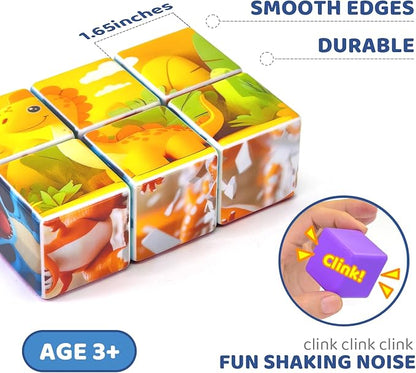 Magnetic Blocks for Toddlers, Dinosaur Theme Magnet Puzzle for Kids, Montessori Toys for 1+, Sensory Toys for Boys & Girls Ages 3 4 5 6