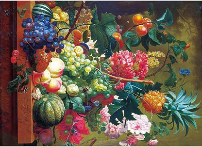 MaxRenard Oil Painting Jigsaw Puzzle 1000 Pieces for Adults Fruit and Flowers Fine Art Puzzle Home Wall Decoration Decompression Toy Gift