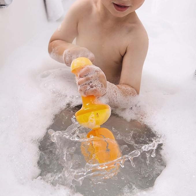HABA Toddler Bath Toys: Bubble Bath Whisk for Sensory Play, Bubble Maker for Bathtub and Fun Beach and Water Toys for Toddlers, Yellow