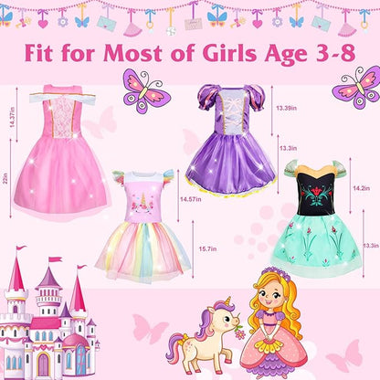 Princess Dress Up for Girls 4-6, Dress Up Clothes for Little Girls 3t-4t
