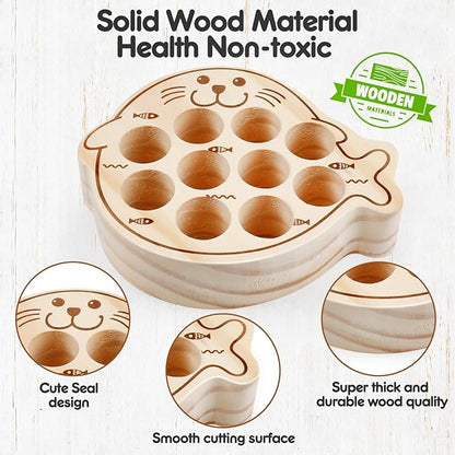 Wooden Magnetic Fishing Game for Kids 3-5,Montessori Preschool Educational Activities Learning Hand-Eye Coordination Fine Motor Skills Color Sorting Magnet Fish Toys for Boys Girls