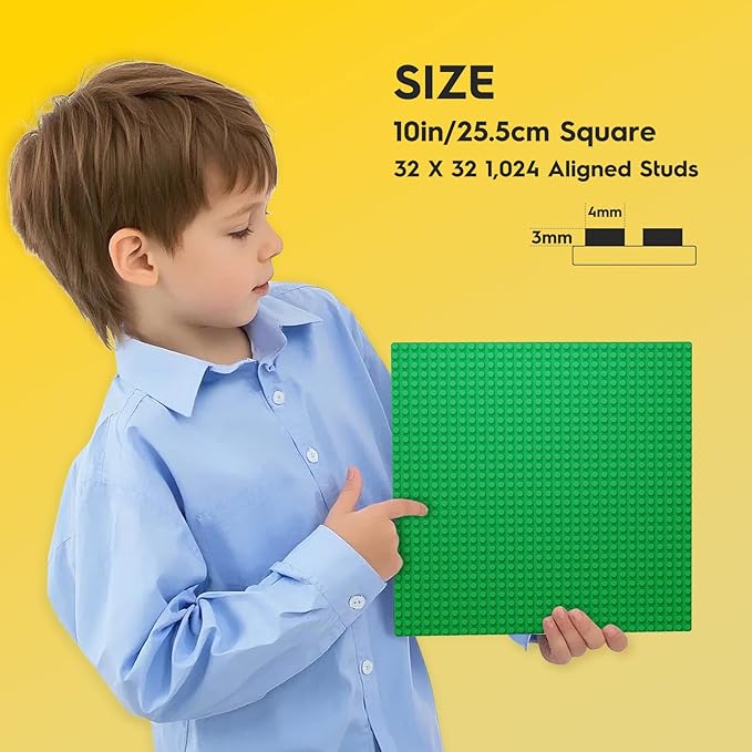 Classic Baseplates Building Plates-Pack of 20 Large 10" x 10" Building Bricks Compatible with All Major Brands,Perfect STEM Gift for Builders（Multicolored）