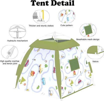 Outdoor Multi-Purpose Play House for Toddlers-Easy to Set up and Pop up Play Tent with Tunnel and Playhouse Kids Indoor Outdoor, Outdoor/Indoor Kid's Pop Up Play House, Gift for Toddlers(car)