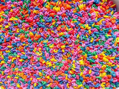 Pasta Sensory Bin Filler for Sensory Table - Colored Pasta for Sensory Play (Rainbow Alphabet Pasta, 4 Cup)