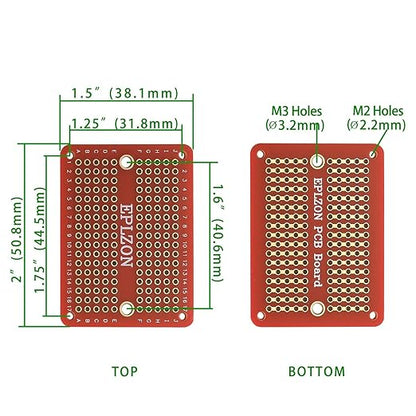 Solderable Breadboard PCB Board Gold-Plated Solder Breadboard for DIY Electronics Projects Apply to Arduino Soldering Projects 3.5"x2.05" (5 Pack + 2 Mini Board,red)