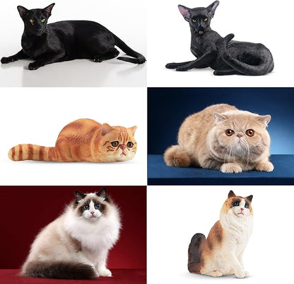 12PCS Realistic Cat Figurines, Plastic Cat Figure, Cat Cake Topper Kitten Toy Halloween Christmas Birthday Gift for Kids and Children