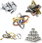 FantasyDay 5 Pcs Brain Teaser Puzzle,Metal Puzzle, Unlock Interlock IQ Test Game, Magic Trick Toy Gift for Kids and Adults