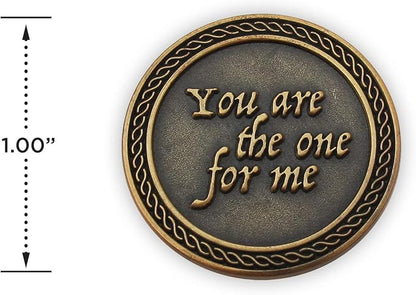 Romantic Love Expression Antique Gold Plated Pocket Coin for Date Night, You are The One for Me, I Need You by My Side, Love Gift for Men & Women, from Him or Her