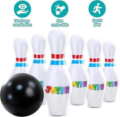JOYIN Giant Inflatable Bowling Set for Kids and Adults, Christmas Birthday Party Games, Kids Education Motor Skills Toys