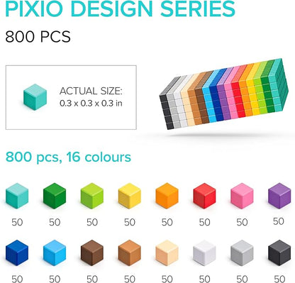 PIXIO-800pcs Magnetic Blocks - Pixel Art Building Toys - Open Ended Toys - Geek Gifts - Display Desk Toys for Office for Adults - Tiny Magnet Blocks