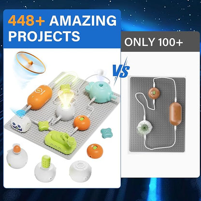 Science Kits for Kids, Circuit Exploration Kits with 448+ Electrical Circuit Projects Educational Electronics Toys for Boys & Girls Hands-On Engineering Toy, Birthday Gift for Ages 5 6 7 8 9 10 11 12