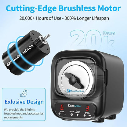 K2 Elite Professional Rock Tumbler Kit, Ultra Quiet & Cutting Edge Brushless Motor Rock Polisher for Adults & Rock Collector, Noise-Reduction, Extra Large 3 Lbs Barrel, STEM Gift for All Age
