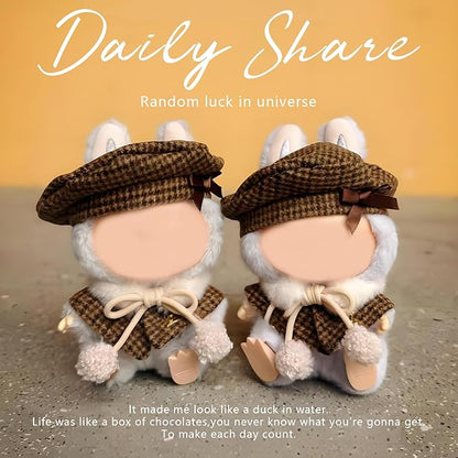 Doll Clothes Set for 17cm Dolls - Princess Dress Outfits with Bonnet/Bow Hair Accessories, Cute Clothes for Display & Photography (STK05)
