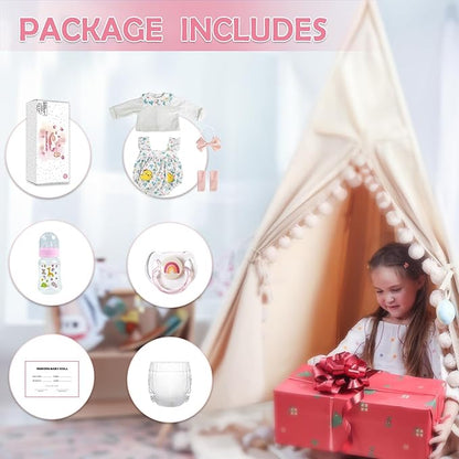 WOOROY Realistic Reborn Baby Dolls - 18 Inch Lifelike Newborn Baby Dolls Girl Real Life Soft Body Baby Doll Gift Toy with Feeding Accessories for Kids Age 3+