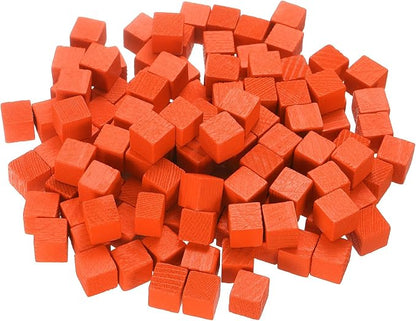 uxcell 300Pcs Wood Blocks for Crafts, 1cm Unfinished Wood Cube Solid Wooden Blank Square Block for DIY Craft Projects Personalized Gifts, Orange
