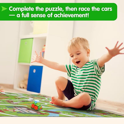 Farm Animals Jumbo Floor Puzzle, 48 Piece Large Jigsaw Puzzles for Toddler 3-5, Farm Adventure Play Mat for Pretend Play, Preschool Educational Toys for Kids Ages 4-8