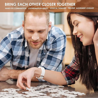 MOMIBOOK Puzzles for Adults 1000 Pieces Jigsaw Puzzles of Weekends in a Small Town, Painting Image Difficult Challenging Hard Impossible Puzzle Unique Funny Party Christmas Birthday Gifts