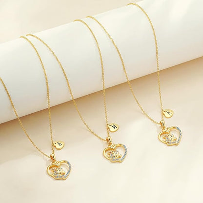 Unicorn Initial Necklaces for Girls Kids Women - 18K Really Gold Filled Unicorn Initial Letter Necklace Teen Girls Gifts Trendy Stuff Heart Letter Necklace for Women Girl Kids Gifts