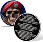 AtSKnSK Memento Mori Coin Momento Mori Coin Skull Coin Stoic Gifts Memento Mori Calendar Living Memento Mori Amor Fati Coin (Red Hat Navy Skull)