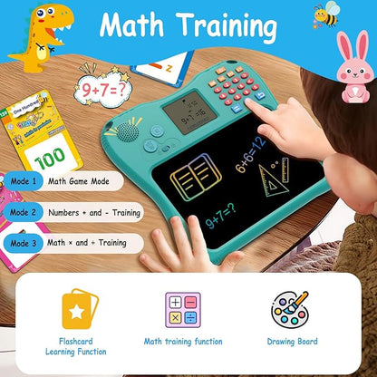 EASEGMER 3 in 1 Educational Learning Travel Toys - 8'' Drawing Tablet and 130 Talking Flash Cards Toddler Writing Tablet and Preschool Learning Activities, Best Gift for Girls/Boys 3-12 Years
