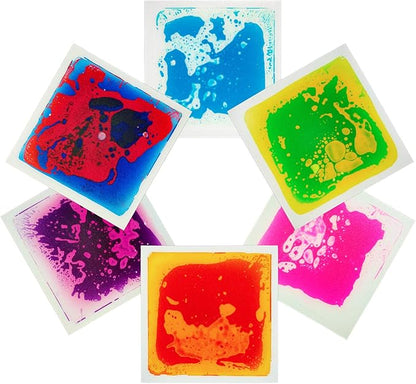 Art3d 1-Pack Liquid Fusion Floor Children Develop Mat Shapes, 11.8" x 11.8" Yellow-Red