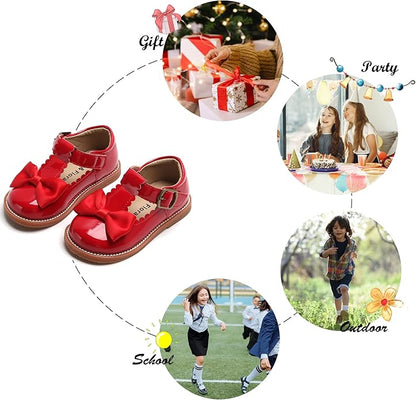 Felix & Flora Toddler Little Girl Mary Jane Dress Shoes - Ballet Flats for Girl Party School Shoes