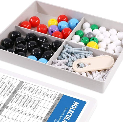 Swpeet 125 Pcs Molecular Model Kit for Inorganic & Organic Molecular Model Teacher and 16 Years and Over Student Kit - 54 Atoms & 70 Links & 1 Short Link Remover Tool - Science Toys