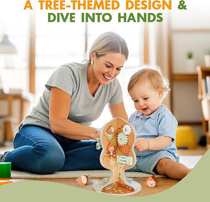 Joyreal Montessori Toys for 1 Year Old - 8-in-1 Wooden Activity Cube, Montessori Baby Activity Center for 1+ Year Old, Educational Toy for Toddlers, Ideal Gift for Boys and Girls with Seasonal Theme