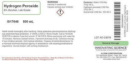 ALDON Innovating Science Hydrogen Peroxide 6% Solution, 500mL - Laboratory Grade - The Curated Chemical Collection