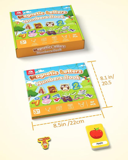 Coogam Magnetic Letters and Numbers, 36 Animal & Fruit Fridge Magnets, Uppercase Lowercase Alphabet Number Matching Game, Educational Spelling Learning Flashcards Toy Gift for 3 4 5 Years Old Kids