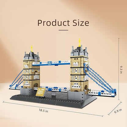London Twin Tower Bridge Building Blocks Set – 969 Pieces DIY Architecture Model Kit, Collectible Landmark Toy for Adults & Kids, Creative Gift for Christmas&Birthday