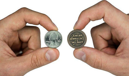 Bulk Set of 3 Romantic Love Expression Coins, You are Always in My Heart, Even Though We are Apart, Anniversary Pocket Tokens for Date Night, Love Gift for Men & Women, from Him or Her