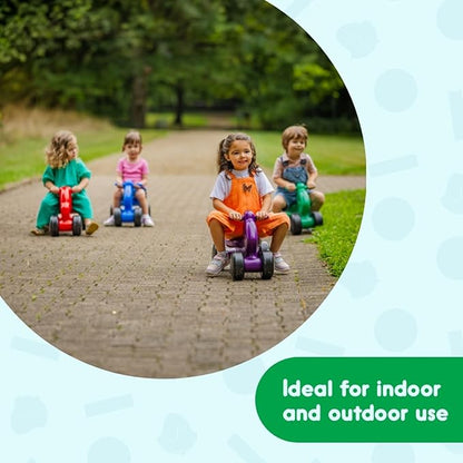 Careplay 2-in-1 Puppy Push & Ride-on Toy, Indoor & Outdoor Use, Low Profile Seat, Recommended for Children up to 50lbs, Durable Construction, Made in The USA (Green)