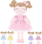 Gloveleya Baby Girl Gift Soft First Baby Doll Plush Doll Floral Pink 16"