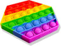 TOMMIKE Hexagon Push Pop Fidget Toy Bubble Sensory for Anxiety & Stress Relief Special Needs Autism Learning Office School Game Crafts Kids Adults (Rainbow)
