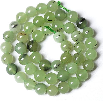 6MM 60PCS Natural Stone Prehnite Jade Loose Beads for Jewelry Making DIY Bracelet Necklace