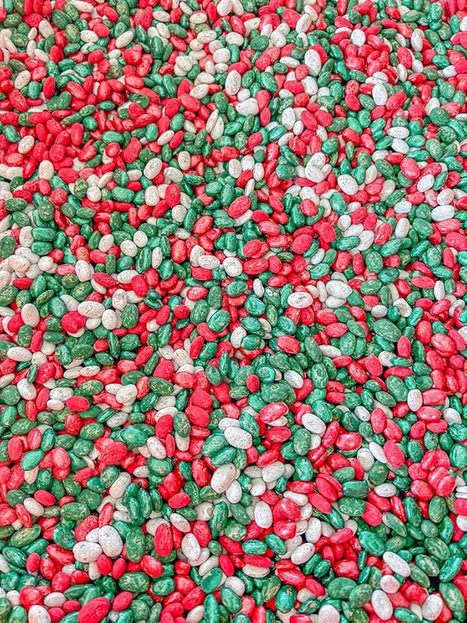 Colorful Sensory Bin Filler Themed and Seasonal Beans (Christmas, 4 Cups)