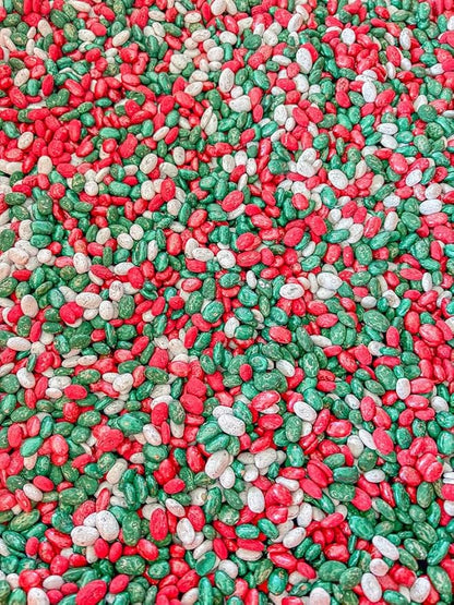 Colorful Sensory Bin Filler Themed and Seasonal Beans (Christmas, 4 Cups)