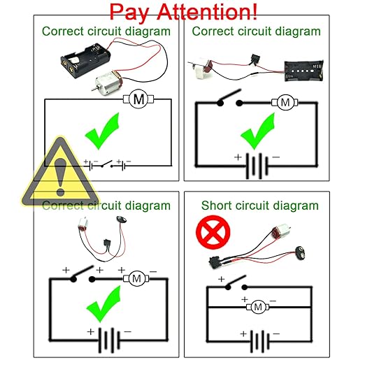 EUDAX 6 Set DC Motors Kit, Mini Electric Hobby Motor 3V -12V 25000 RPM Strong Magnetic with Shaft Propeller, 2 x AA Battery Holder,9V Battery Clip Connector,Plastic Wheels for DIY Science Projects