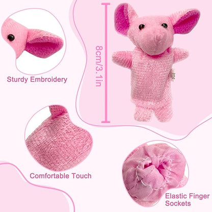 Sealive Finger Puppets for Toddlers 1-3, Preschool, and Kids - 10 Soft Velvet Animal Finger Toys for Toddlers 1-3, Easter Egg Fillers, Perfect for Storytelling, Educational Play, and Party Favors