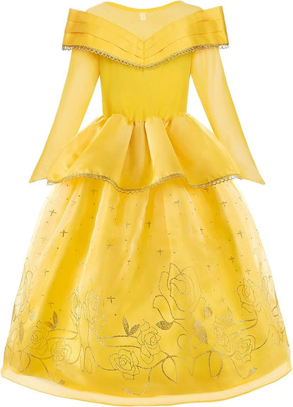 ReliBeauty Little Girls Princess Costume Dress up with Accessories, Yellow