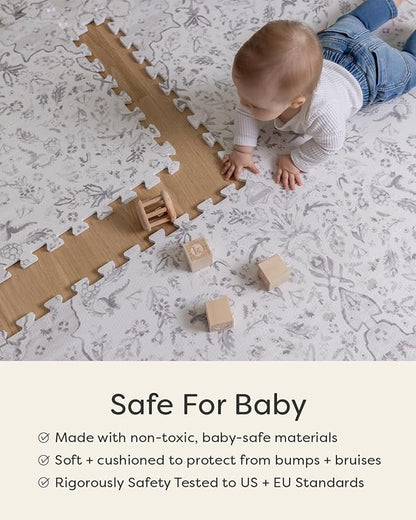 House of Noa Baby Play Mat – 4x6 Chateau Gemma – Set of 6 Tiles – Cushioned EVA Foam Play Mat for Floor, Soft Interlocking Baby Crawling Mats for Hard Floors
