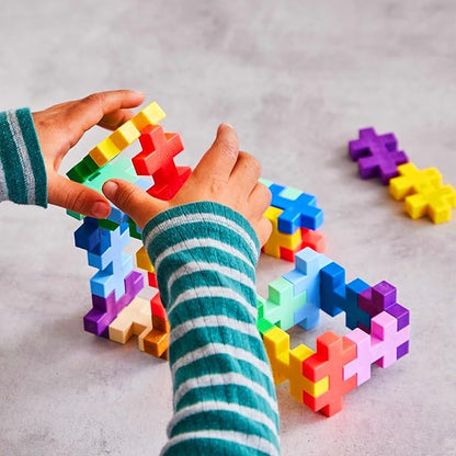 PLUS PLUS Learn to Build Big, Building Toys Set for Toddlers and Preschoolers, Stem Toys for 3+ Year Old, 60 Interlocking Blocks - Colorverse