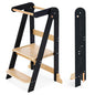 Nordi Foldable Toddler Kitchen Tower, Montessori Kitchen Stools Helper, Standing Tower with 3 Adjustable Heights, Suitable Age for 2-6 Years, Black