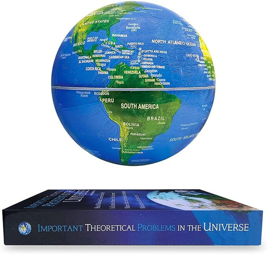 Flagest Magnetic Levitation Floating Globe - 6" Rotating Globe Book Base - Gradient Night Light - Blue - North America & Europe Map - ABS Material - Birthday &