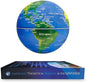 Flagest Magnetic Levitation Floating Globe - 6" Rotating Globe Book Base - Gradient Night Light - Blue - North America & Europe Map - ABS Material - Birthday &