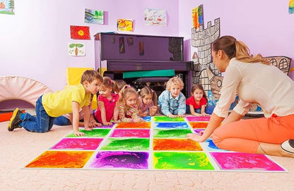 Art3d Liquid Sensory Floor Tiles 30 x 30 cm Playroom Dance Floor Square Colourful 4 Tiles