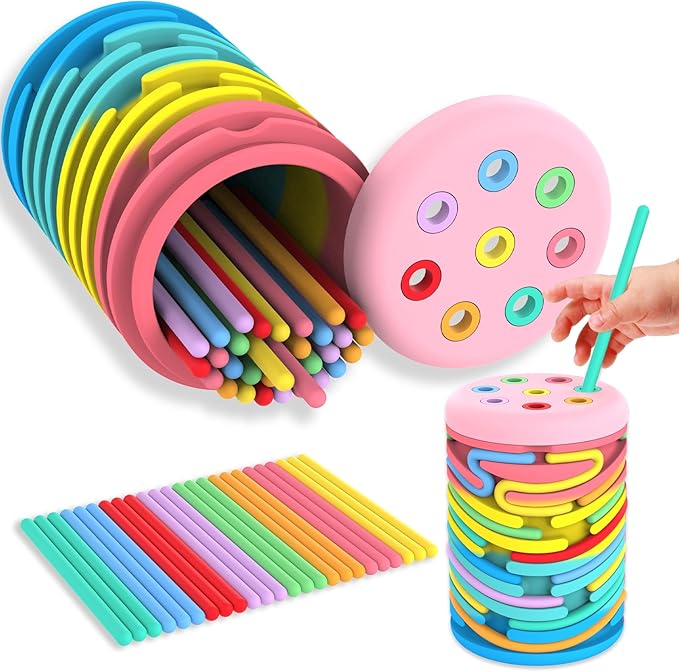 Montessori Toys for 2-3 Year Old: Silicone Learning Color Sorting Toys for Toddlers Age 2 3, Fine Motor Developmental Infants Sensory Matching Games, Busy Board 18 Month Old Baby Boys Girls Gifts